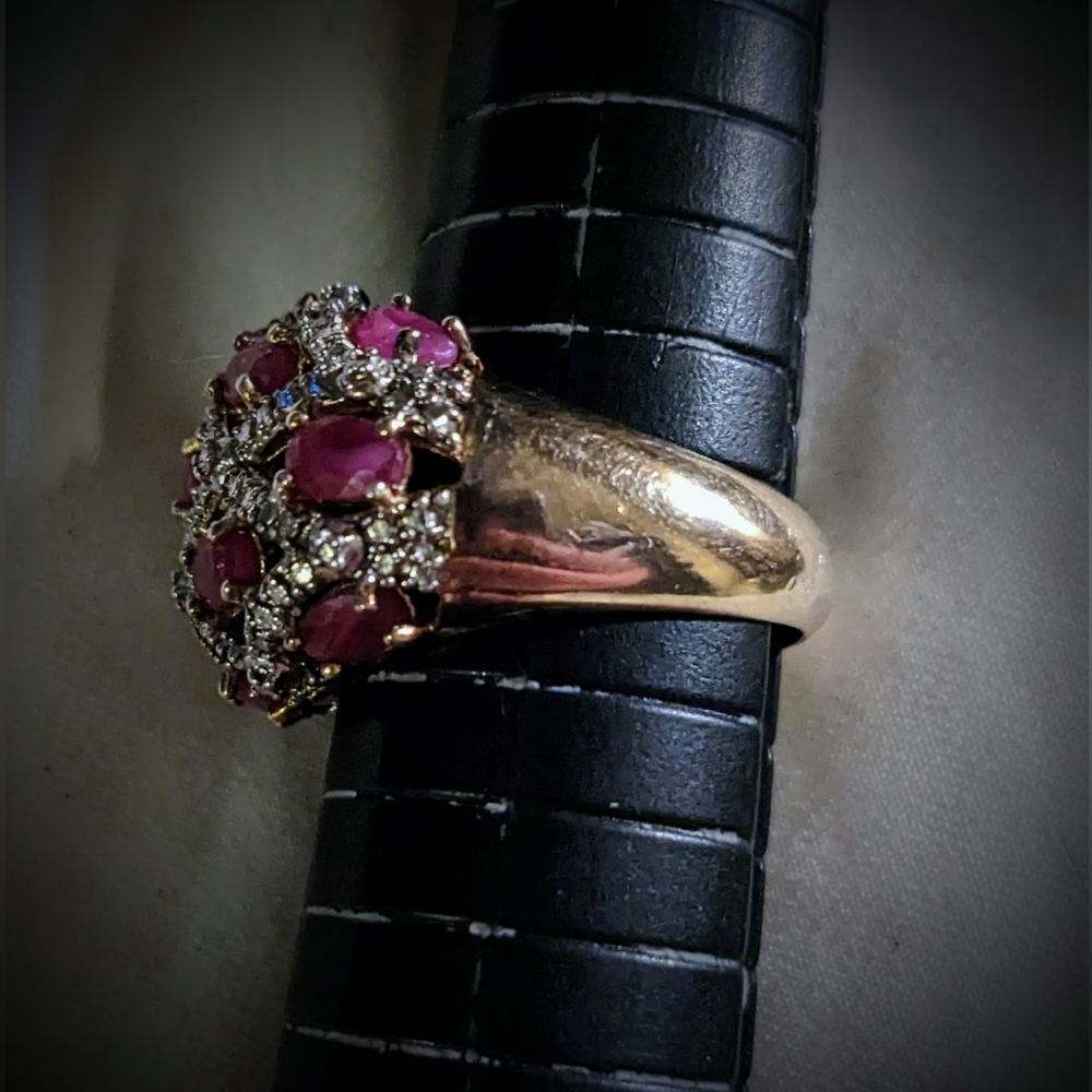 Sterling Silver antique ruby ring